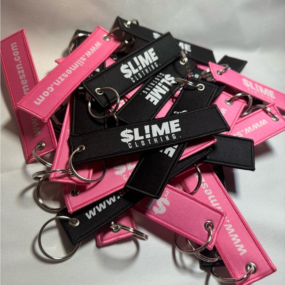 Slime Clothing Keychains in Black and Pink